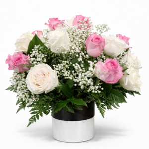 Pink & White Rose Bouquet